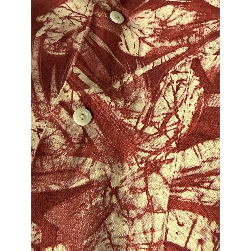 Polo Ralph Lauren Clayton Silk Linen Hawaiian Camp Shirt Red Floral Mens Large